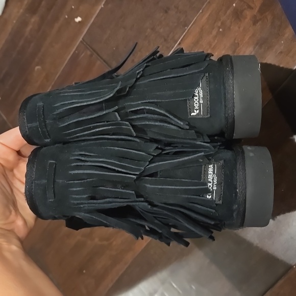 Koolaburra by Ugg Black Suede Boots with Suede Fringe Women's 8 - Picture 5 of 7